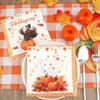 100 Pcs Thanksgiving Paper Napkins,Thanksgiving Cocktail Napkins, Friendsgiving Party Napkins, Fall Autumn Dinner Napkins, Disposable Decorative Pumpkin Turkey Napkin for Baby Shower Party (6.5*6.5) view 4