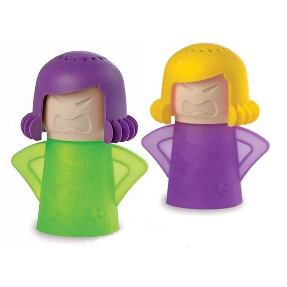 Angry Mama Microwave Oven Stem Cleaner 2 Pcs Mom Steam Cleaner Just Add Vinegar and Water Vapor Fog Steamer Cleaning Equipment Easily Cleans the Crud in Minutes for Kitchen or Office(Green&Purple)