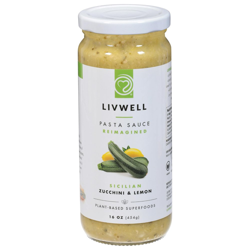L.ivwell Foods Zucchini & Lemon Pasta Sauce 16 oz (Pack of 6)