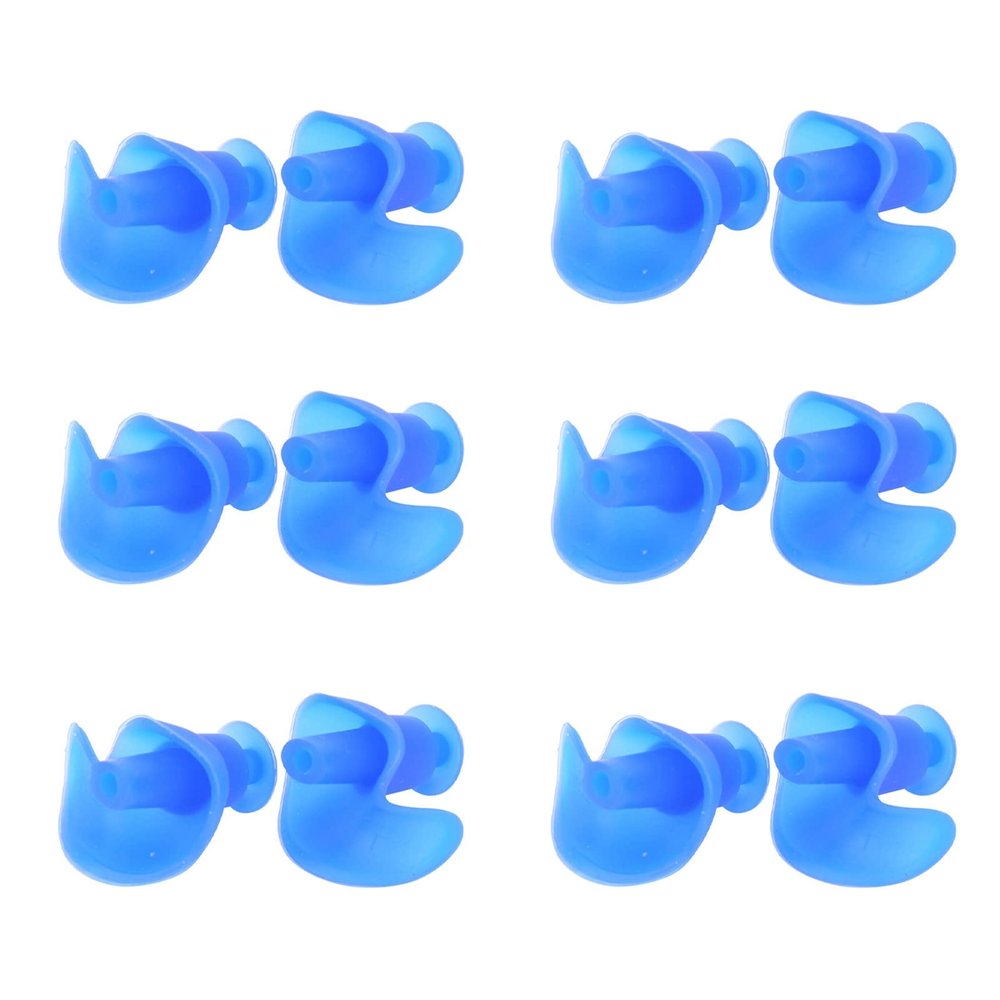 Akozon Blue Silicone Swimming Earplugs, 6 Pairs and Dust Proof Professional Swimming Accessories Suitable for Adults Diving and Water Sports (Blue)