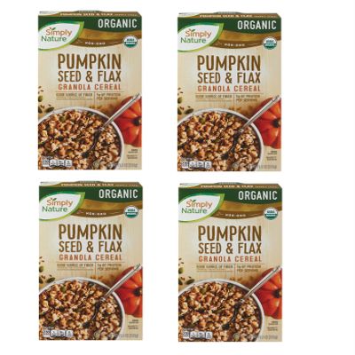 4-PACK Organic Pumpkin Seed & Flax Granola Cereal, 11.5 oz