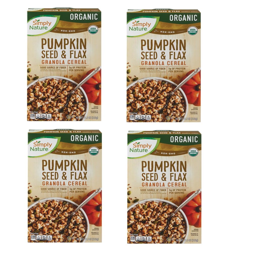 4-PACK Organic Pumpkin Seed & Flax Granola Cereal, 11.5 oz