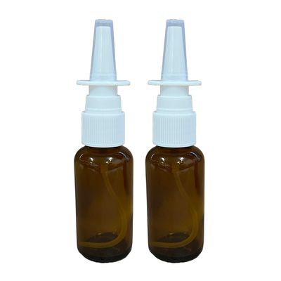 ADVANCED ASCENT Amber Glass 1 oz Nasal Sprayer! EMPTY, Refillable, Travel Sized, Quality Glass for Saline Applications! (2 Pack)