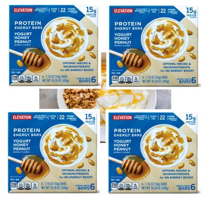 4-PACK Gluten Free, Healthy, Nutricious Protein Energy Bars Yogurt Honey Peanut 10.58oz 300g x 4 Boxes (24 Bars in Total) 22 Vitamins and Minerals - High Protein - Energy Bar - Convenient on the go packs, Great for office snacks, Best tasting protein
