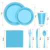 182 Pcs Light Blue Plastic Plates For Party, Light Blue Disposable Plates Set, 26 Of Each 9" Dinner Plate Set, 7" Dessert Plate, Cups, Napkins & Cutlery Plastic Dinnerware Exquisite view 2