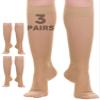 (3 Pairs) Sheer Compression Socks for Women 20-30mmHg - Womens Graduated Knee Highs Support Stockings for Circulation, Swelling, Varicose Veins - Beige, Small - A406 view 1