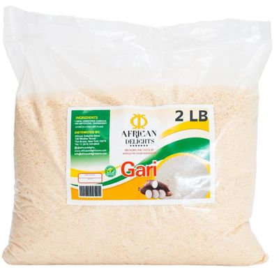 African Delights Ghana White Gari  2 lb, Sand-Free, 100% All Natural Garri for Eba, Water Garri, Nigerian Food