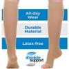 (3 Pairs) Sheer Compression Socks for Women 15-20mmHg Open Toe - Toeless Graduated Knee Highs Support Stockings for Circulation, Swelling, Varicose Veins - Beige, X-Large - A413 view 3
