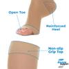 (3 Pairs) Plus Size Sheer Compression Socks for Women 15-20mmHg Open Toe - Toeless Graduated Knee Highs Support Stockings for Circulation, Swelling, Varicose Veins - Beige, XX-Large - A413 view 2