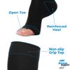 ABSOLUTE SUPPORT 3 Pack Sheer Compression Socks 20-30mmHg, Black, 2X-Large view 2