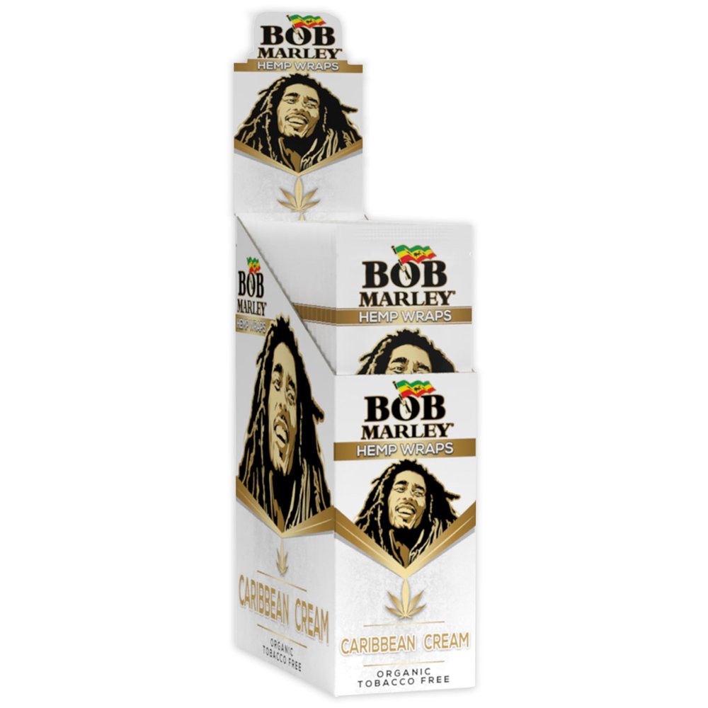 Bob Marley Wraps - Caribbean Cream Flavor - Full Box of 25 Pouches (2 Wraps Per Pouch)