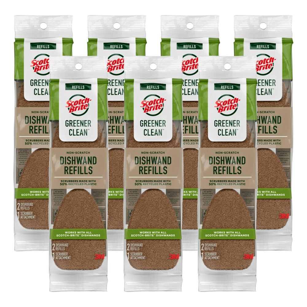 Scotch-Brite Greener Clean Dishwand Refills 673GC-2-7, 2 Each/Pack, 7 Packs/case, 7 Packs per case