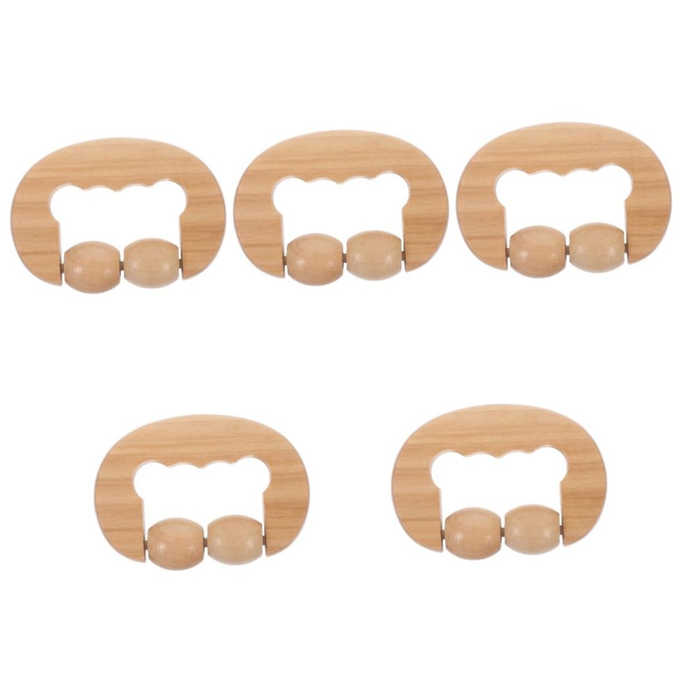 FRCOLOR 5pcs Wooden Massage Roller for Back Neck and Face Portable Handheld for Foot and Shaped Design for Comfortable Use for Home and Travel