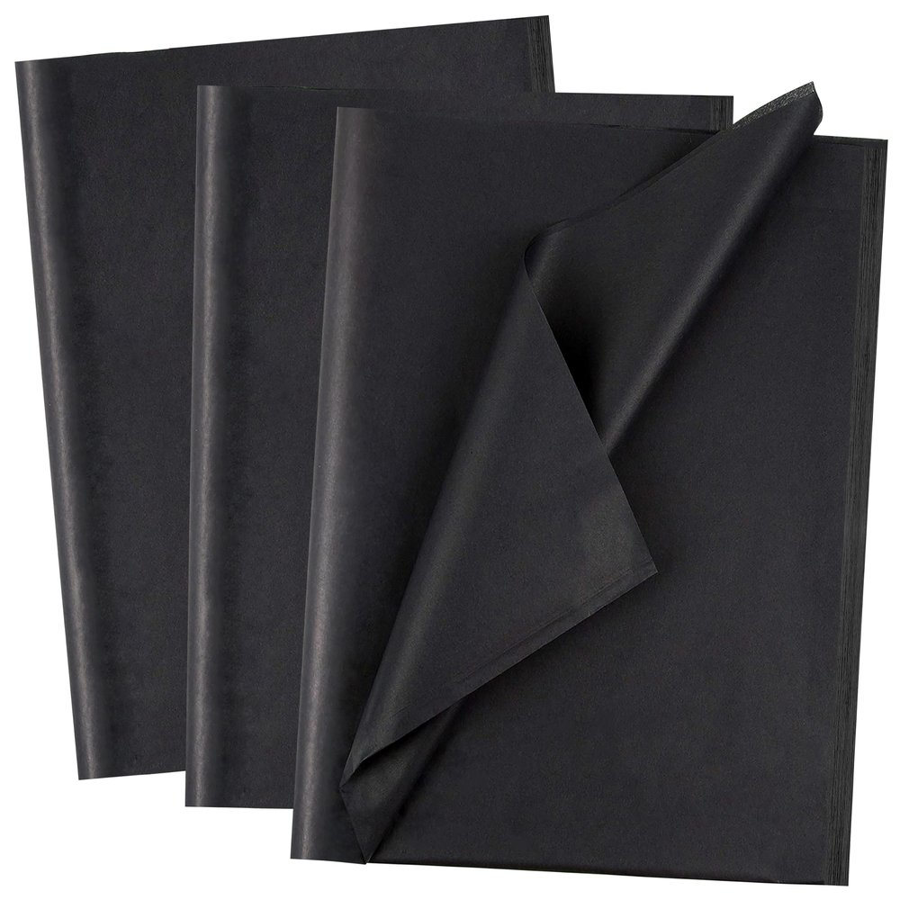 125 Sheets 20"X14" Black Tissue Paper Bulk for Gift Bags Wrapping Paper,Christmas Weddings Birthday Showers Arts Craft Party Favor Decoration