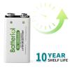 Batteriol 9V Lithium Batteries, 1200mAh Lithium 9 Volt Batteries, 10 Year Shelf Life, Long-Lasting Power for Smoke Detector, Microphone and Walkie Talkie, Non-Rechargeable 4 Pack view 3