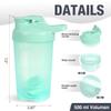 D.Y.A 16oz Shaker Bottle, Leak Proof Sports Shaker for Protein Shakes, Pre Workout & Travel, BPA Free, Green, 16oz/500ml view 2