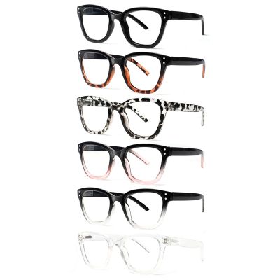 JOSCHOO Reading Glasses 6 Pack Blue Light Blocking Readers Spring Hinge Glasses for Reading for Men and Women (6 Mix Clour, 4.5, x)