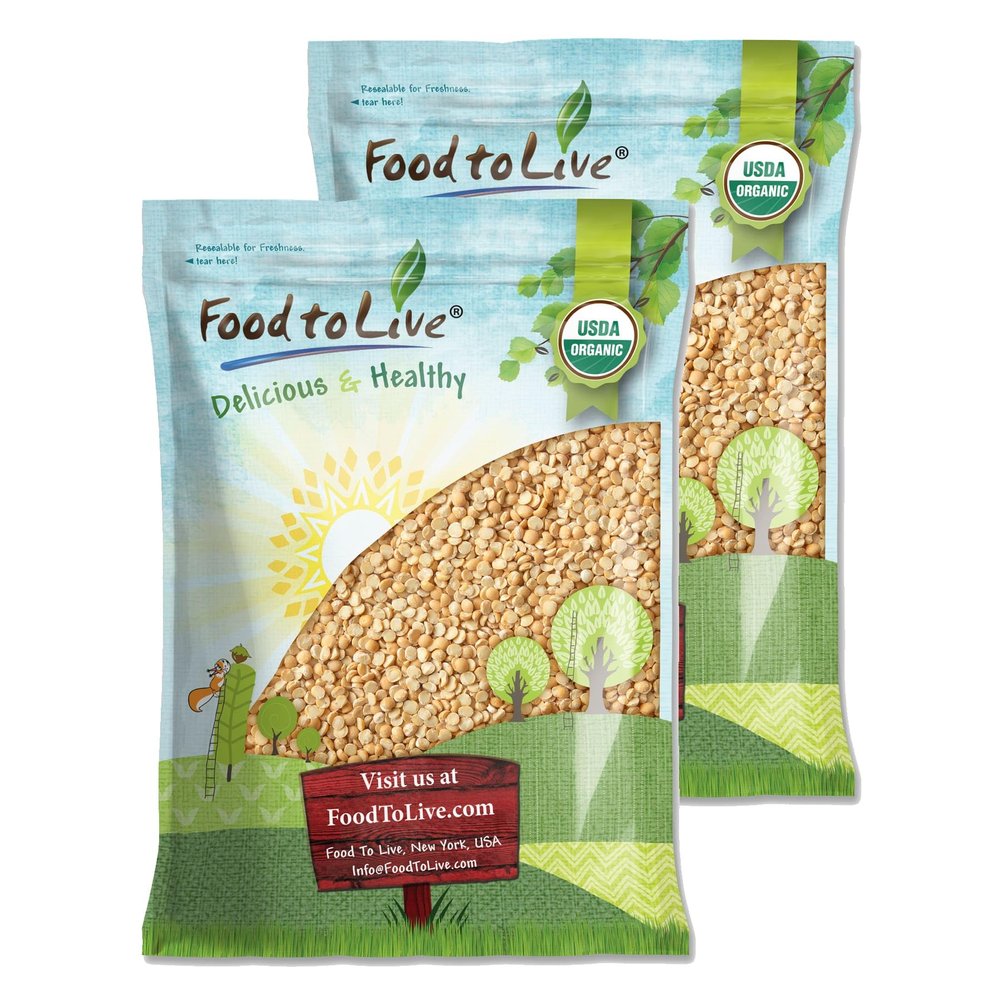 Food to Live Organic Split Yellow Peas, 24 Pounds  Dry Non-GMO Pulses. Legumes in Bulk. Good Source of Protein and Fiber. Easy to Cook. Kosher