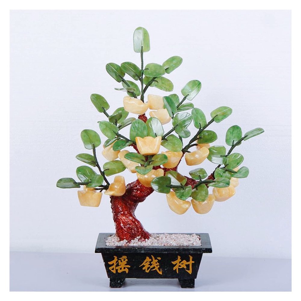 YXIANG56Q Fake Plants Natural Topaz Trees Gemstone Crystal Bonsai Fortune Money Tree for Good Luck Wealth and Prosperity-Home Office Decor Spiritual Gift Bonsai Tree