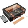 FANKAI Cigar Humidor, Cigar Box with Hygrometer Humidifier and Divider, Glass Top Cedar Wood Storage Case for 30pcs-50pcs Cigars,Travel Cigar Accessories view 1