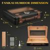 FANKAI Cigar Humidor, Cigar Box with Hygrometer Humidifier and Divider, Glass Top Cedar Wood Storage Case for 30pcs-50pcs Cigars,Travel Cigar Accessories view 2