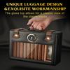 FANKAI Cigar Humidor, Cigar Box with Hygrometer Humidifier and Divider, Glass Top Cedar Wood Storage Case for 30pcs-50pcs Cigars,Travel Cigar Accessories view 4