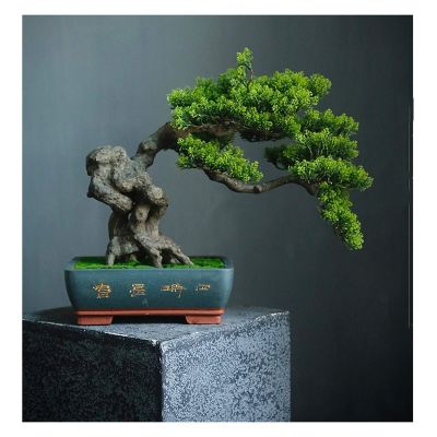 YXIANG56Q Fake Plants Grade Simulation Welcome to Tree Tree Bonsai Hotel Office Tea Several Live Hall Extreme Decoration Beautiful Items Bonsai Tree(D)