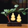 YXIANG56Q Fake Plants Jade Bonsai Money Tree Indoor Feng Shui Gourd Potted Plants Good Luck Bonsai Home Office Decor Good Gifts for Moms and Friends Bonsai Tree(A) view 3