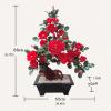 YXIANG56Q Fake Plants Jade Carving Peony Flower Bonsai Feng Shui Gem Decoration Office Home Creative Bedroom Decoration Chinese Style Bonsai Ornaments Bonsai Tree view 2