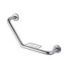 BKBXRSYR Grab Bars Bathroom Safety Grab Bar, Grab Bar Wall-Mounted Bathtub Handrail 135 Degree with Wire Soap Dish Silver Bathroom Handrail Balance Handrail Shower Assist Curved Shower Grab view 1