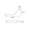 BKBXRSYR Grab Bars Bathroom Safety Grab Bar, Grab Bar Wall-Mounted Bathtub Handrail 135 Degree with Wire Soap Dish Silver Bathroom Handrail Balance Handrail Shower Assist Curved Shower Grab view 2