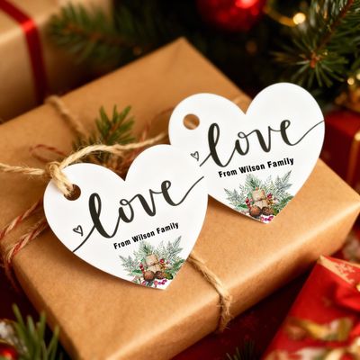 100-500pcs Custom Wedding Favor Tags,Custom Gift Tags, Thank You Favor tag,Personalized Hang Tags with Your Text/Logo/Photo for Wedding,Party Decorations,Jewelry (2.3X2.3inch Heart Shape)