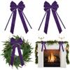 AIMUDI Purple Velvet Bows 6.5" x 15" Purple Bow for Gift Wrapping Velvet Bows for Christmas Tree, Holiday Crafts, Wreath, Garland, Staircase, Home Outdoor Winter Christmas Decorations, 2 PCs view 1