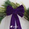 AIMUDI Purple Velvet Bows 6.5" x 15" Purple Bow for Gift Wrapping Velvet Bows for Christmas Tree, Holiday Crafts, Wreath, Garland, Staircase, Home Outdoor Winter Christmas Decorations, 2 PCs view 4