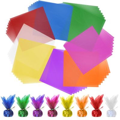 Cellophane Wrap, 160pcs Cellophane Sheets, 8 Multi-Colors Colored Cellophane, 7.5x7.5 Inch Transparent Colored Plastic Wrap, Colored Cellophane Wrap for Christmas Valentine DIY Arts Crafts Decorations