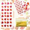 160 Pieces 4 Styles Fall Harvest Cellophane Treat Candy Bags with Twist Ties - Pumpkin and Leaf Designs Clear Goodie Bags for Kids, Thanksgiving Day Party Favors, and Autumn Snack Decorations view 2