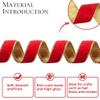 VATIN Red Velvet Wired Ribbon 1.5" Metallic Red Gold Velvet Christmas Ribbon for Floral Arrangements Wrapping Gifts Stylish Decor Creation -Continuous 5 Yards view 2