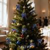 VATIN Royal Blue Velvet Wired Ribbon 1" Metallic Royal Blue Velvet Christmas Ribbon for Floral Arrangements Wrapping Gifts Stylish Decor Creation -Continuous 10 Yards view 4