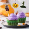 12 PCS Halloween Cupcake Toppers Ghost Witch Tombstone Pumpkin Halloween Boos Cake Decorations Zombie Hand Cake Party Decorations Supplies for Kids Birthday Party Themed Party Favors Supplies view 4