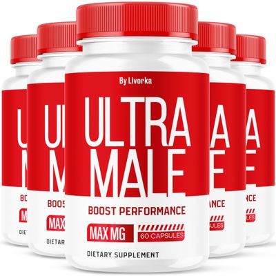 (5 Pack) Ultra Male Pills, UltraMale Capsules, UltraMale Capsules Advanced Formula, Ultra Male Pills Reviews, 300 Capsules for 5 Months