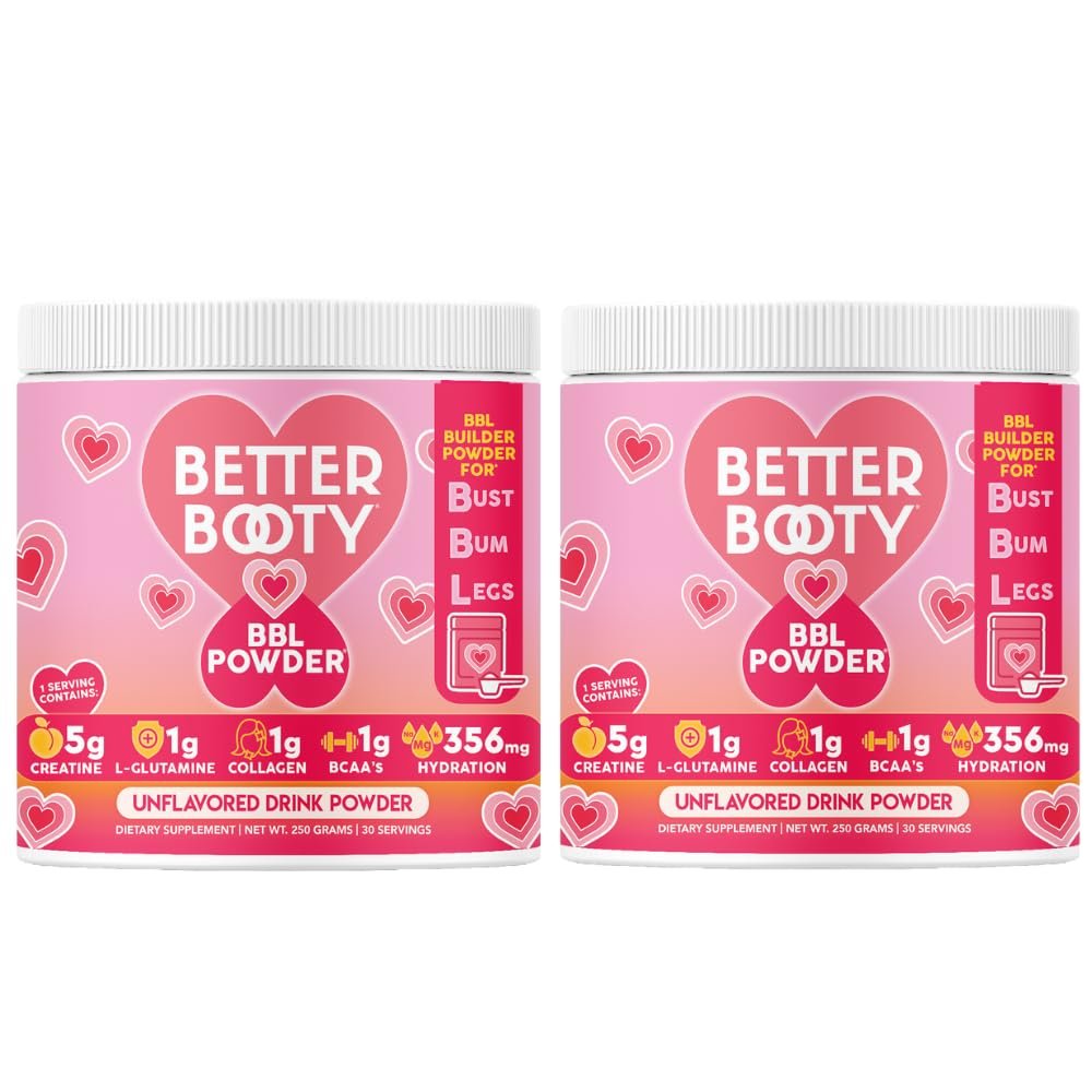 Creatine Monohydrate Powder for Women, Complex w. 5G Creatina per Serving + Glutamine, Collagen, BCAAs & Hydration Blend Energy, Muscle + Glute Builder, Unflavored 2-Pack (60 Servings)