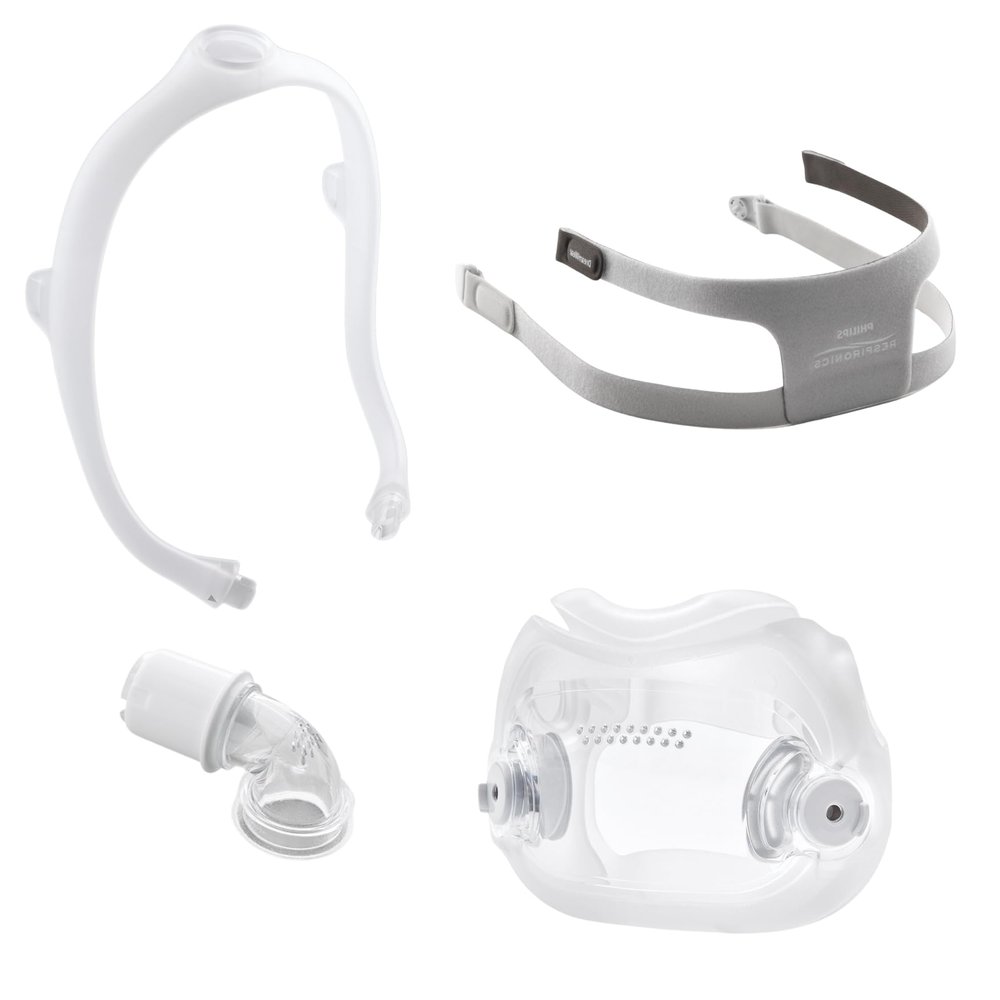 NineLife Basics Dream-Wear Full Face Value Pack - Headgear, Elbow, Frame and Cushion (Large), Clear