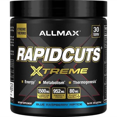 ALLMAX Nutrition Rapidcuts Xtreme Powder Blue Raspberry Riptide, 235g