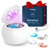 Swissker by Swissklip ShinePod Ultrasonic Retainer Cleaner Machine  Dental Pod Ultrasonic Cleaner for Dentures, Aligners, Mouth Guards, Invisalign Cleaning  UV Sterilization  White view 1