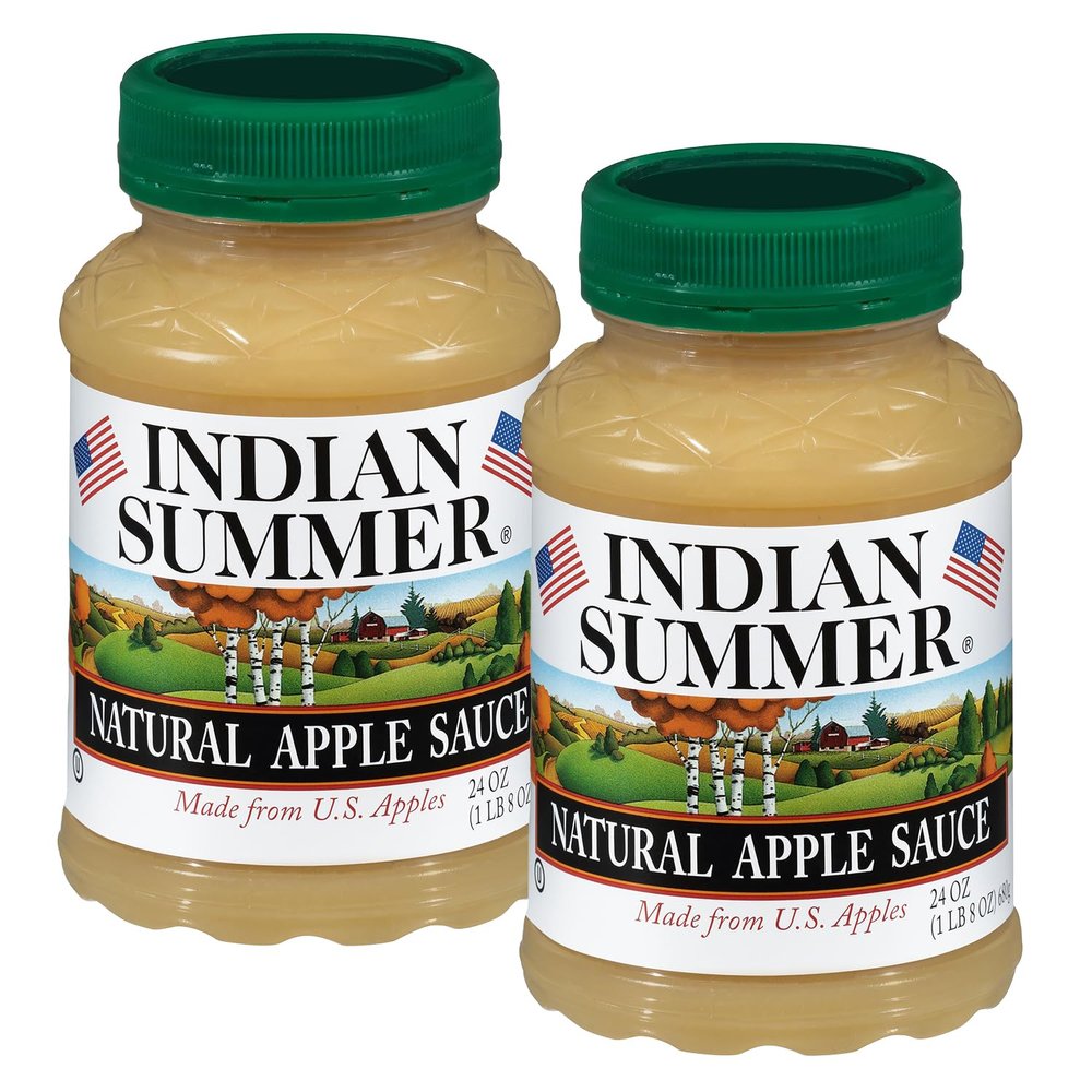 Indian Summer Premium Chunky Applesauce Made from US Apples and American Growers (Natural, 24 Ounces Each, Pack of 2)