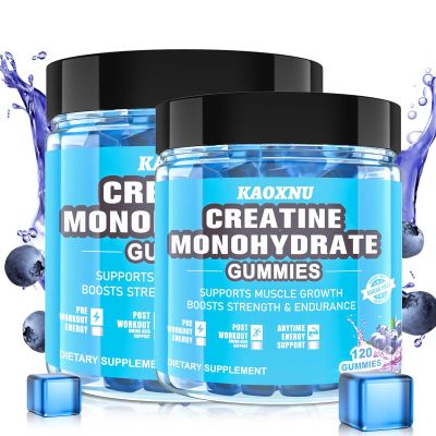 KAOXNU 2 Pack Creatine Monohydrate Gummies 5000mg for Men & Women, 120 CT Chewable Creatine Monohydrate for Muscle Support, Energy Boost, 5g of Creatine Monohydrate per Serving - Sugar Free,Vegan