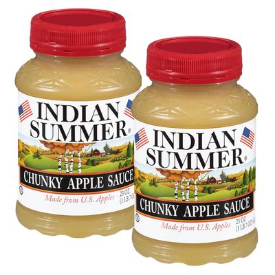 Indian Summer Premium Chunky Applesauce Made from US Apples and American Growers (Chunky Original, 23 Ounces Each, Pack of 2)