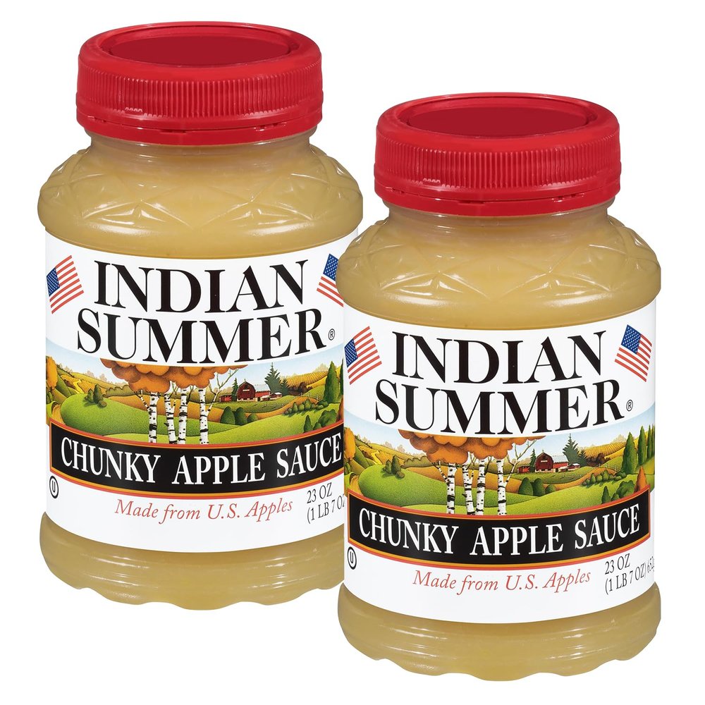 Indian Summer Premium Chunky Applesauce Made from US Apples and American Growers (Chunky Original, 23 Ounces Each, Pack of 2)