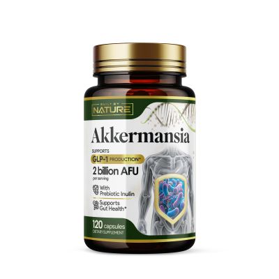 Built by Nature Akkermansia Muciniphila Probiotic Supplement  2 Billion AFU - Supports GLP-1, Immune & Digestive Gut Health - 120 Delayed Release Capsules