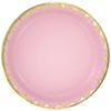 Amscan Rose Pink Round Metallic Paper Plates (6.75") Pack of 8 - Durable & Elegant Tableware for Parties & Events view 2